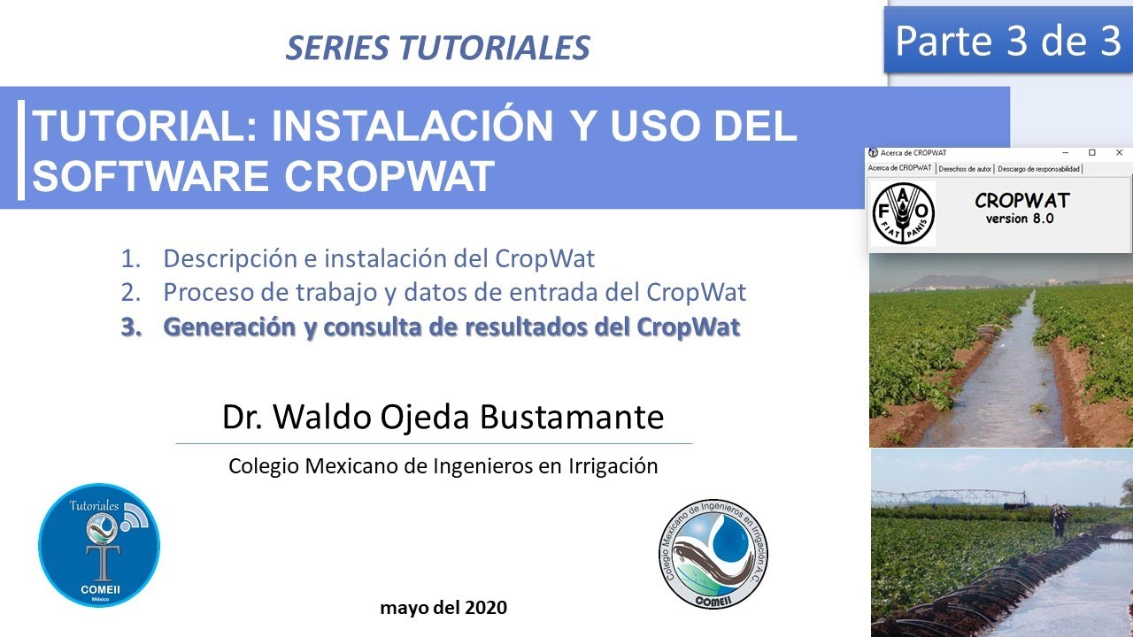 CropWat 3/3. Tutorial sobre la generación y consulta de resultados del CropWat.