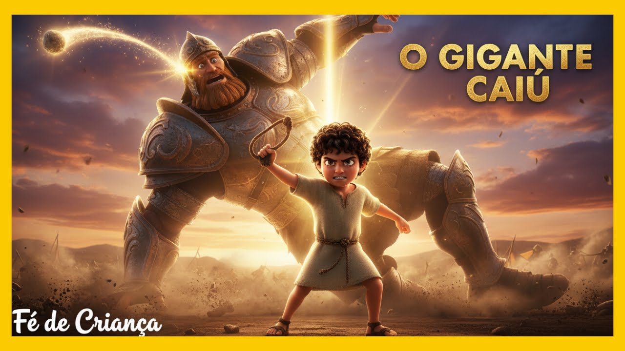O Gigante Caiu 🙏 Música Infantil Evangélica de Davi e Golias | Histórias da Bíblia para Crianças