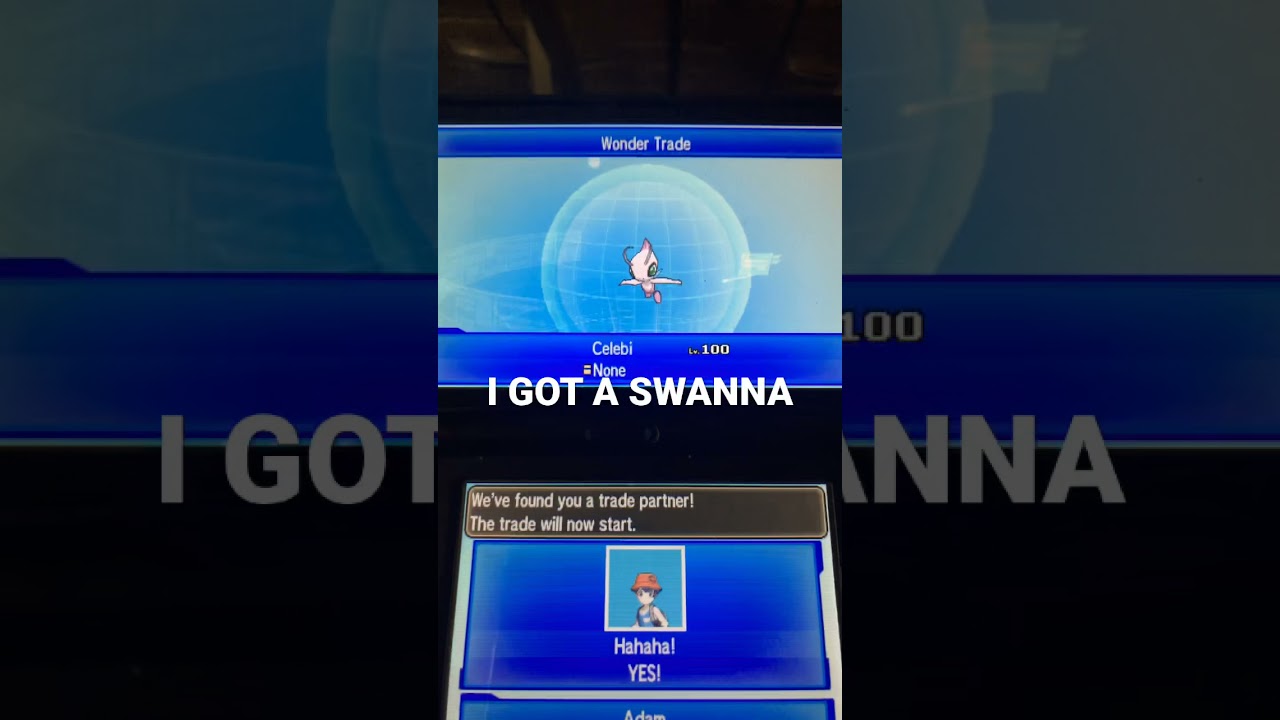 Wonder Trading a Shiny lvl 100 Celebi in Ultra Moon