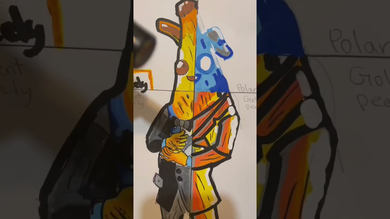 Fortnite Peely drawing but with 4 styles pt4 final part #posca #fortnite #peely #art #frozen #fun