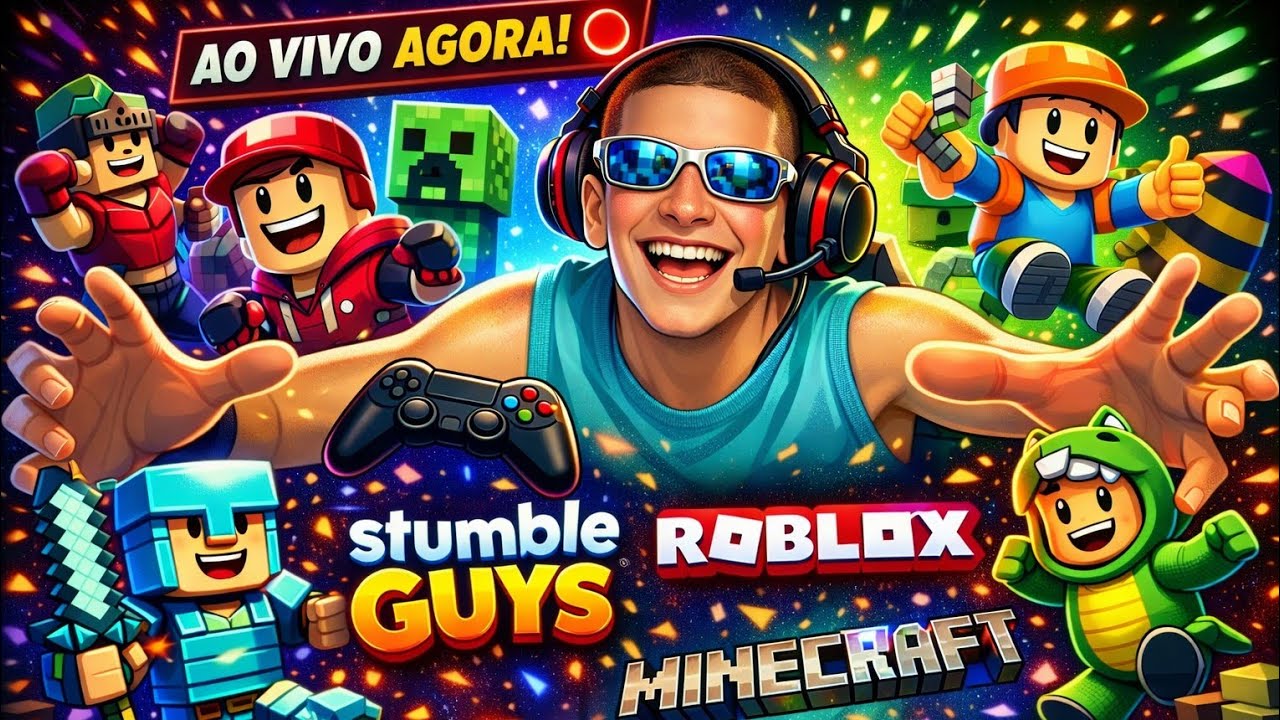 🔥AO VIVO Stumble guys e Roblox 🔥live on🔥caiu de paraquedas tem que assistir 🔥 rumo 9k🔥