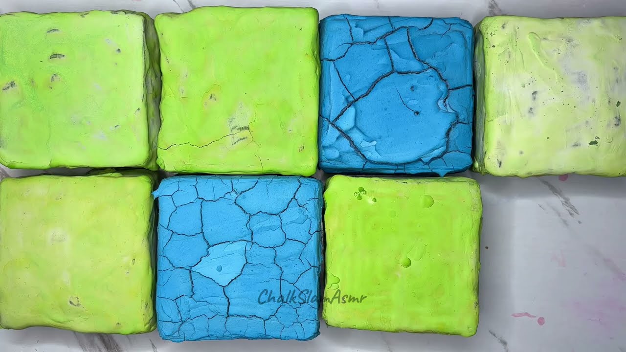 Stress Relieving Thick Pasted Neon Blocks Chalk Crushing ASMR 😻😇