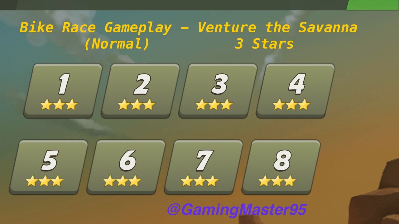 Bike Race Gameplay - Venture the Savanna (3 Stars)