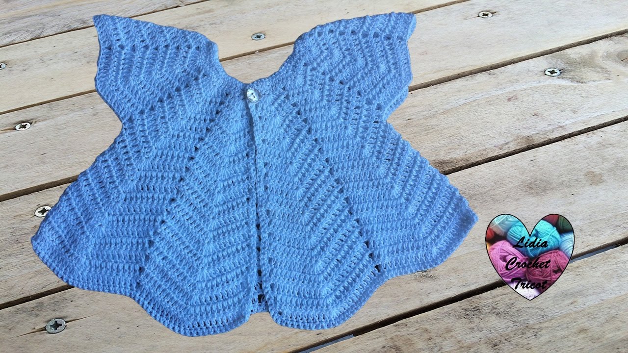 Brassière papillon bébé au crochet 1/2 / Chaquetita bebe mariposa a crochet