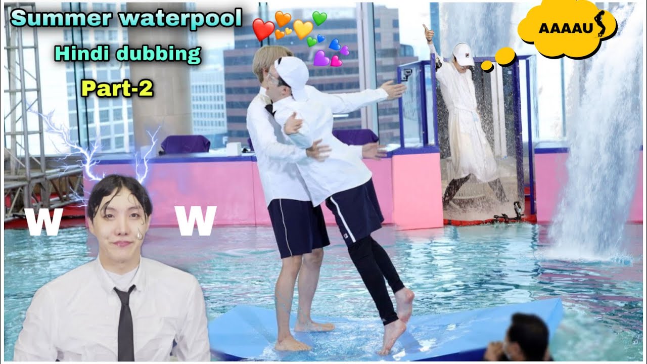 BTS Summer water pool // Hindi dubbing // Part-2 // bts run ep132