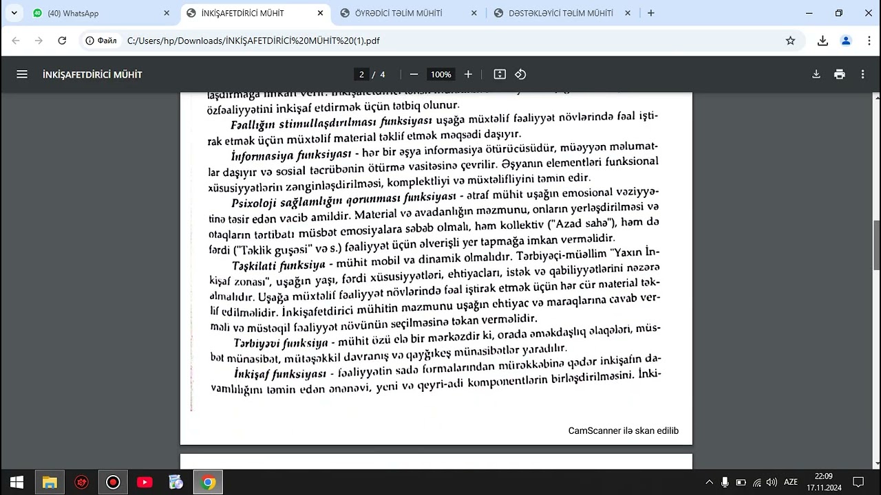 İnkişafetdirici  mühit -Məktəbəqədər təhsil müəsisələrinə  imtahan hazırlığına  aid dərs