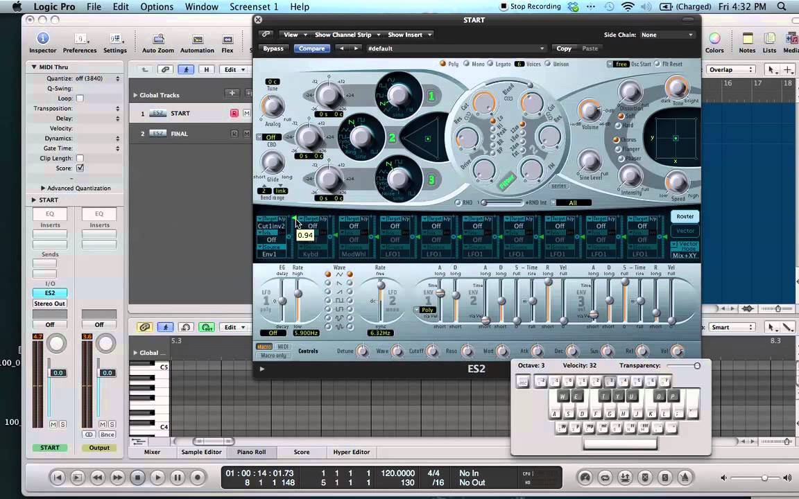 Logic Pro 9: Crescendo Synth/ Rising Synth Es2