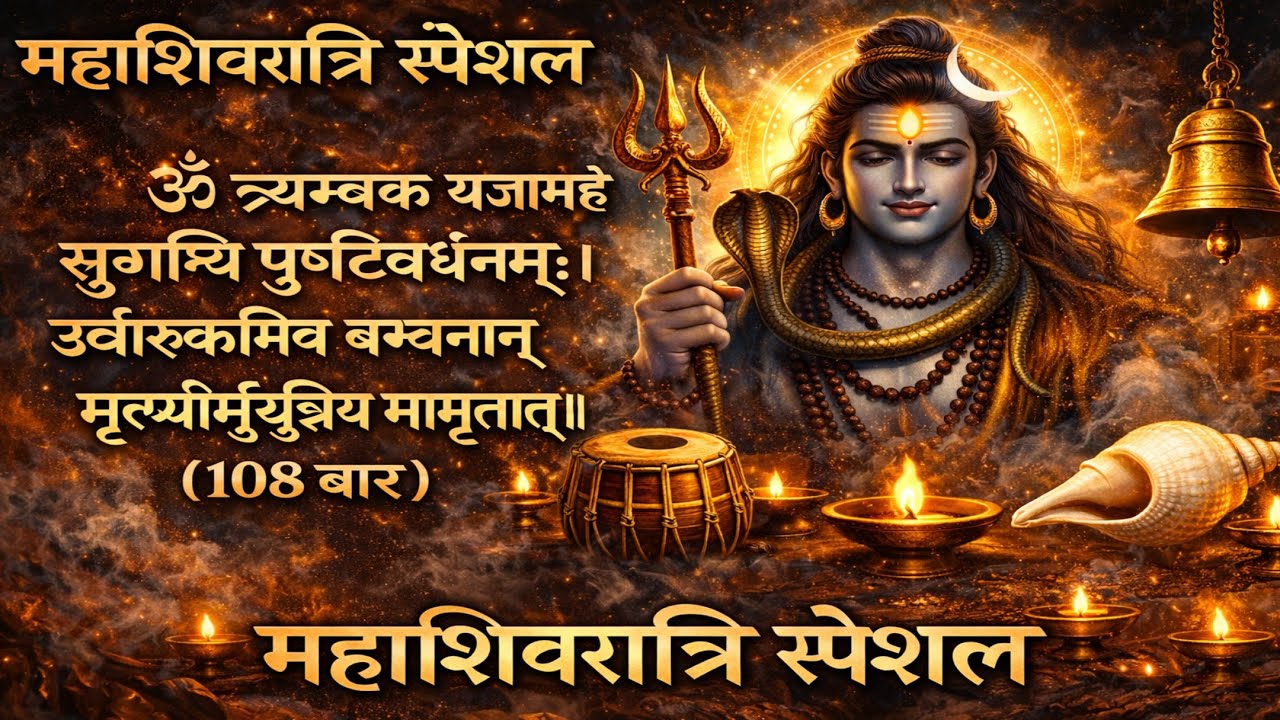 महामृत्युंजय मंत्र 108 बार 🕉️ | 36 मिनट | Mahamrityunjay Mantra for Peace! महाशिवरात्रि स्पेशल