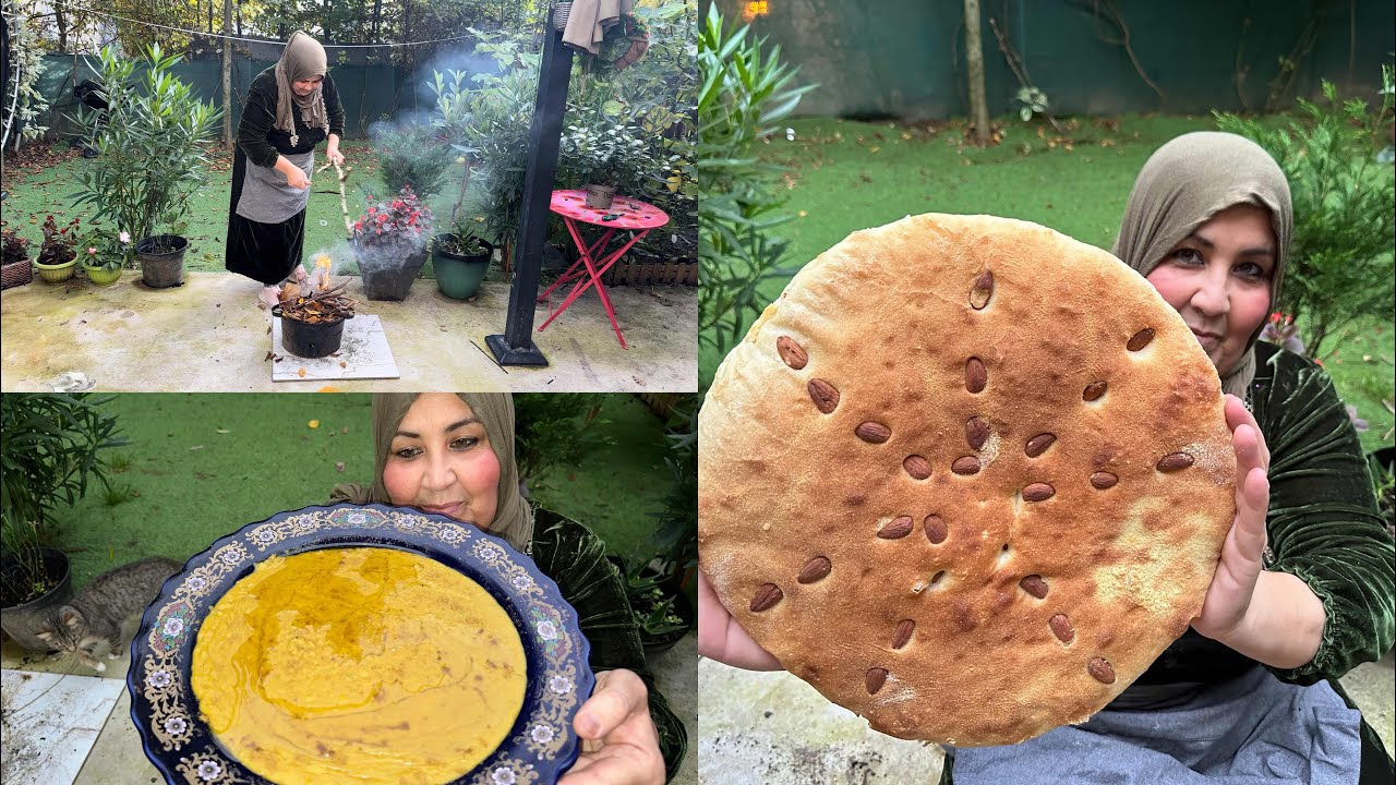 بيصارة جزائرية على الطريقة التقليدية طايبة على نار +خبز اللوز 😋😋 المذاق ولا اروع  👍👍