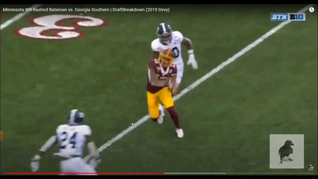Matt Waldman's RSP Boiler Room No.277: WR Rashod Bateman (Minnesota) MOF Coordination and Confidence