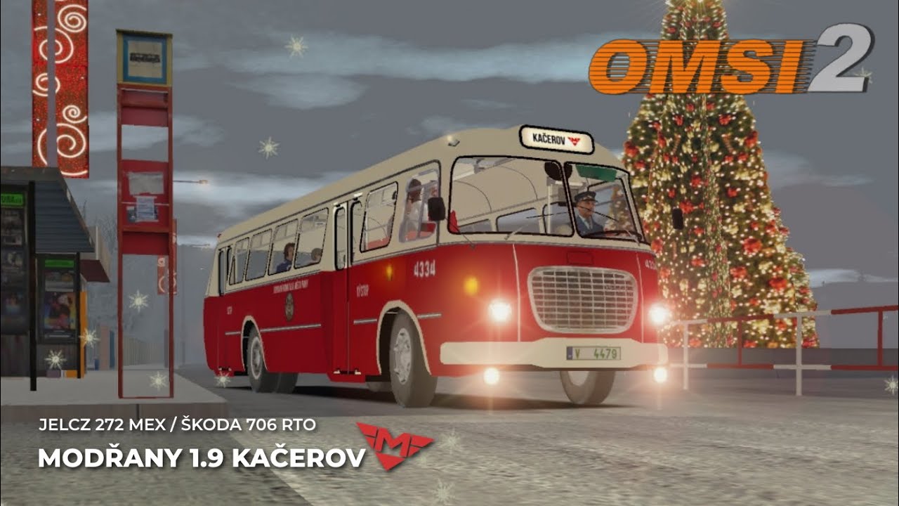 OMSI 2 #049 [CZ] Modřany 1.9 Christmas DLC (z&aacute;tah do gar&aacute;ž&iacute;) | &Scaron;KODA 706 RTO / Jelcz 272 MEX