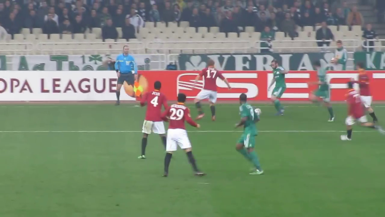 Panathinaikos - Roma 3-2 Djibril Cisse Goal LIVE 18/2/10