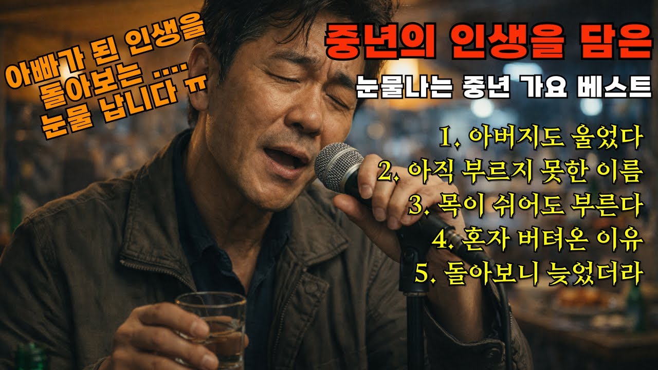 🎵(노을빛멜로디) 아버지가 되고 나서 들으면 100% 웁니다 | 중년의 인생을 담은 가슴저린 노래 베스트 모음  #가요 #트로트 #7080