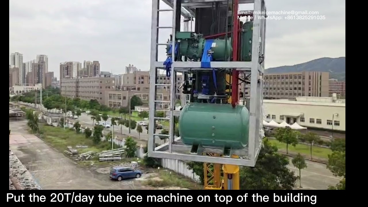 Instalación de máquina de hielo en tubo de 20 toneladas  día para planta de procesamiento de camarón