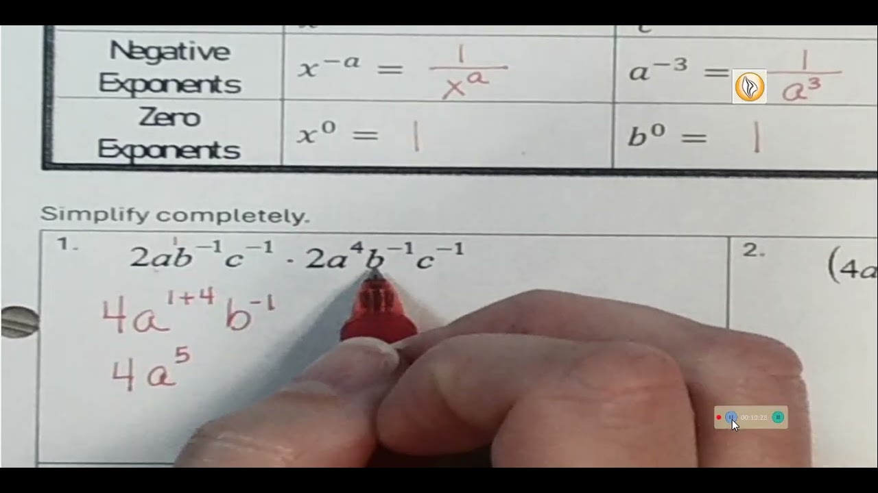 1.2 Exponent Rules More Examples