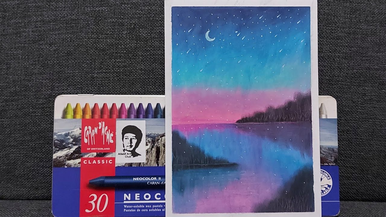 galaxy painting,soft pastel mencampur warna tehnik shading 