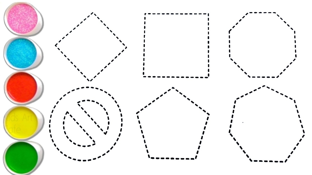 Shapes drawing for kids,  Learn 2d shapes, colors for toddlers, 2D shapes drawing part -251