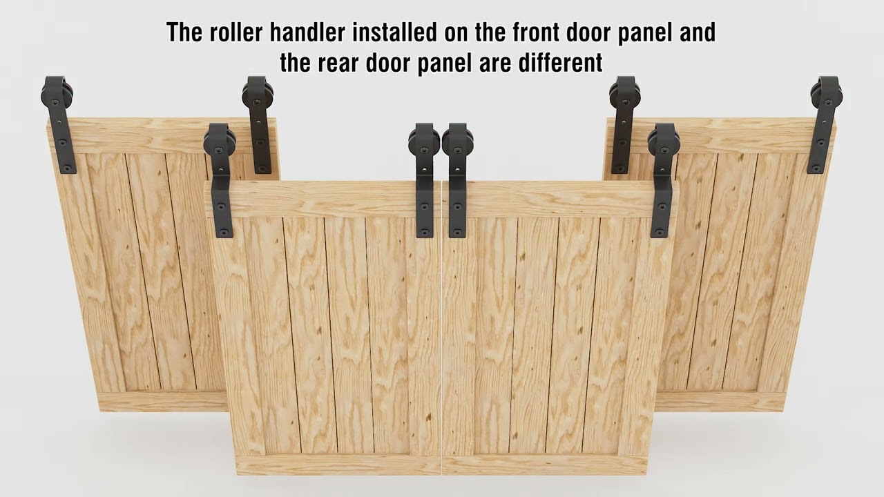 Mini bypass sliding barn door hardware kit for 4 doors
