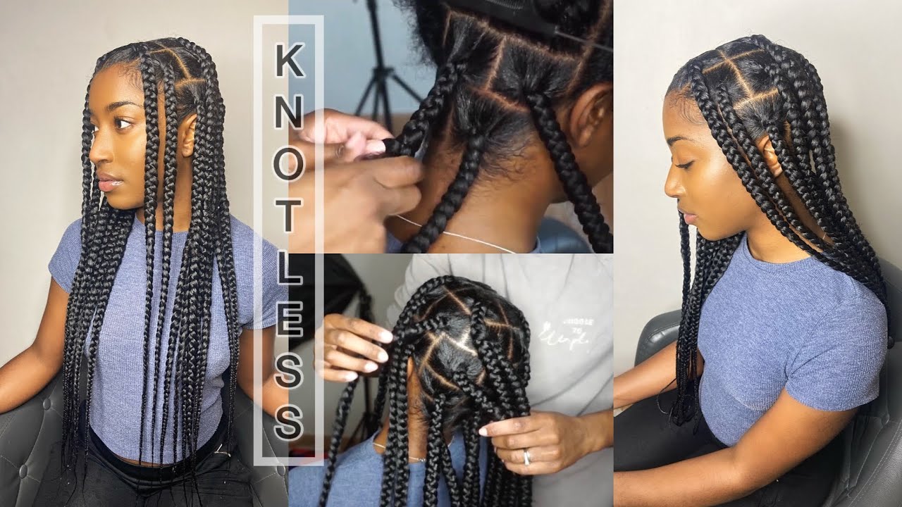 HOW TO DO SUPER EASY FLAT JUMBO KNOTLESS BOX BRAIDS| DETAILED!