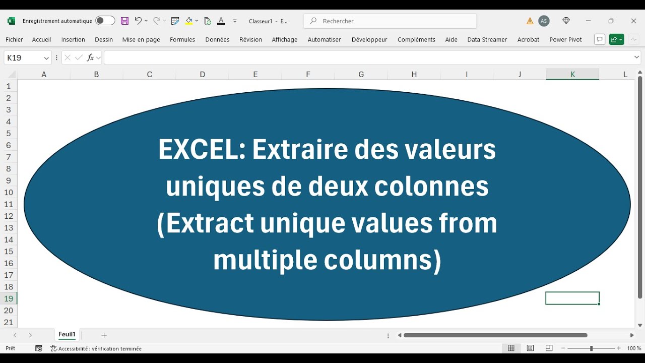 EXCEL: Extraire des valeurs uniques de deux colonnes (Extract unique values ​​from multiple columns)