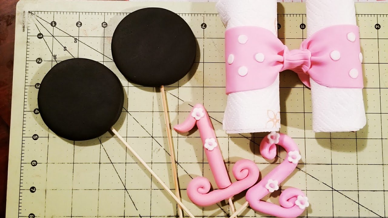 Como Hacer Orejas ,Moño De Minnie Y Numeros 1 Y 2