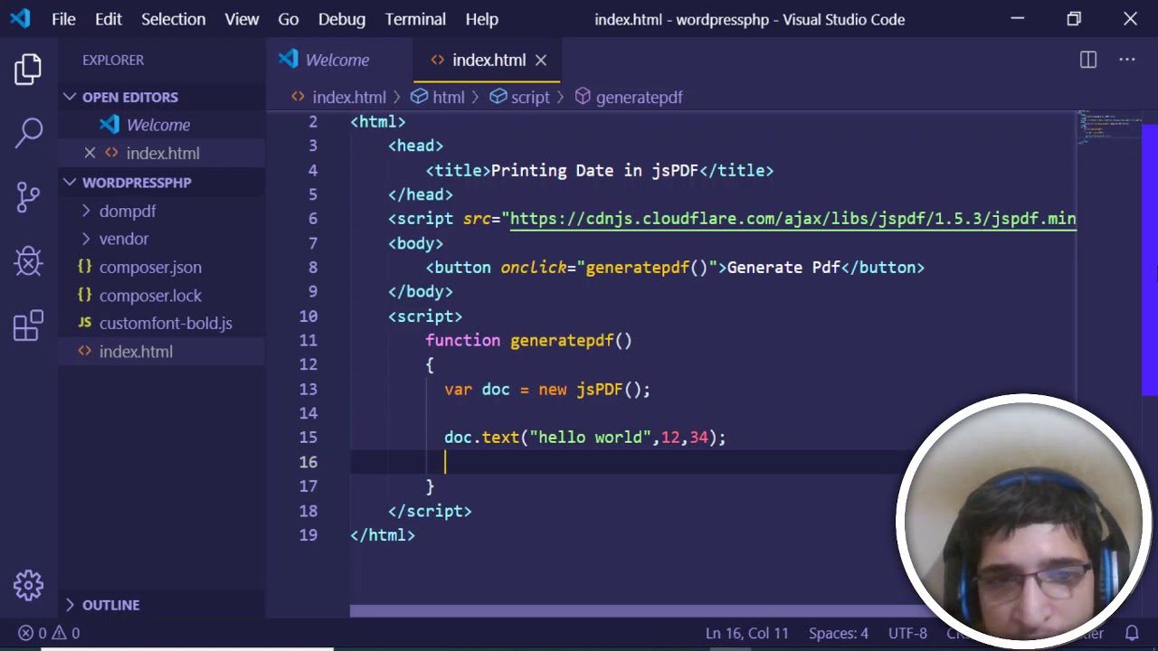 jsPDF Tutorial | Printing Dates in jsPDF PDF Documents