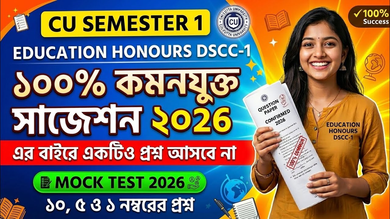 BA 1st Semester Education DSCC-1 Honours Question Paper 2026||B.A 1st year Education 