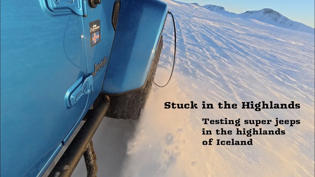Super jeeps stuck in the highlands of Iceland