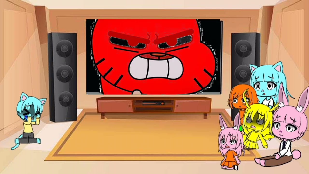 personajes del increíble mundo de Gumball reacciona a Gumball revenge creepypasta