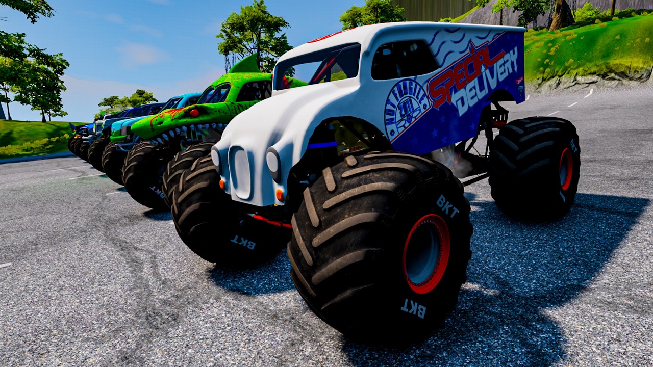 Monster Truck Championship Survival Test | Giant Spinner Destruction