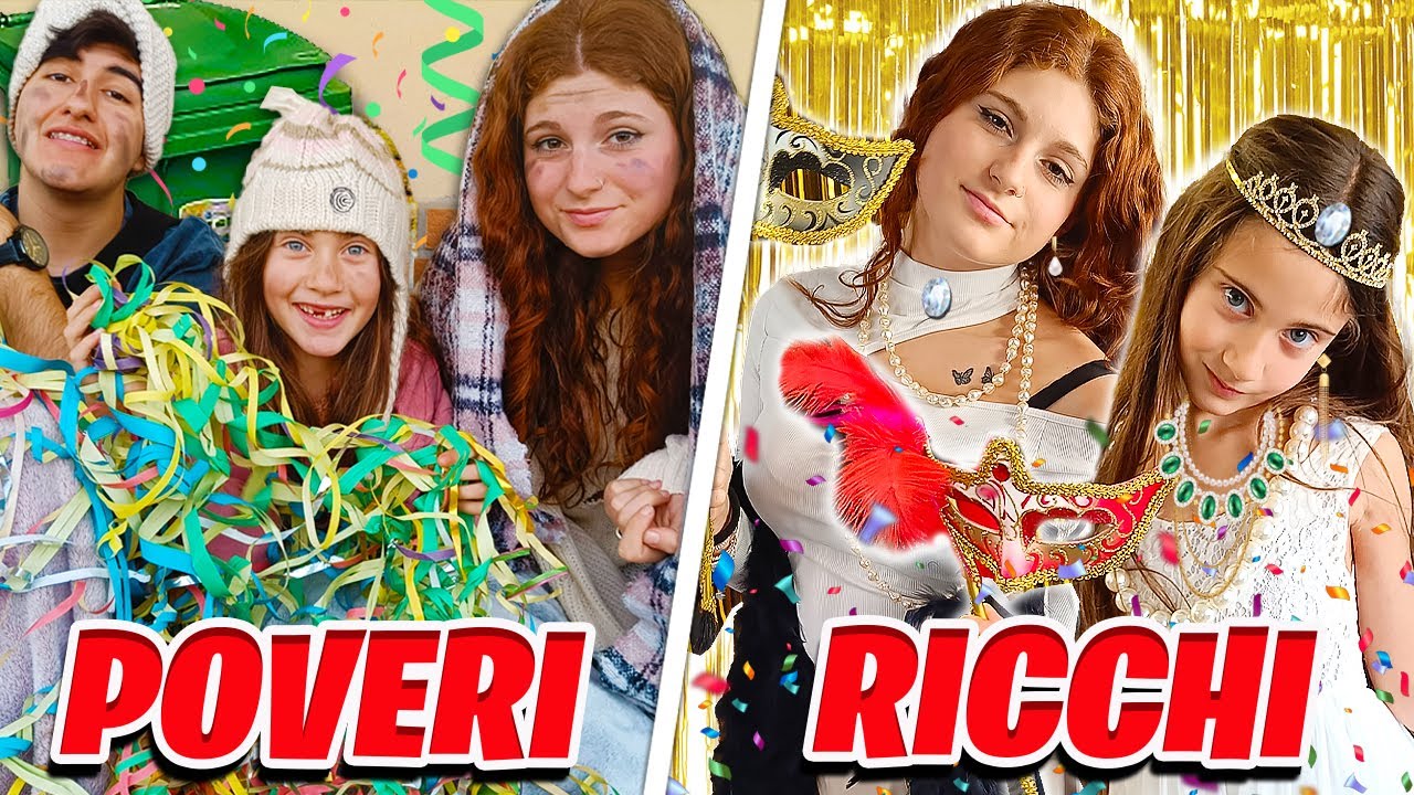 RICCHI VS POVERI ALLA NOSTRA FESTA DI CARNEVALE DI GIADA E RIKY CON ZIA EMMA!
