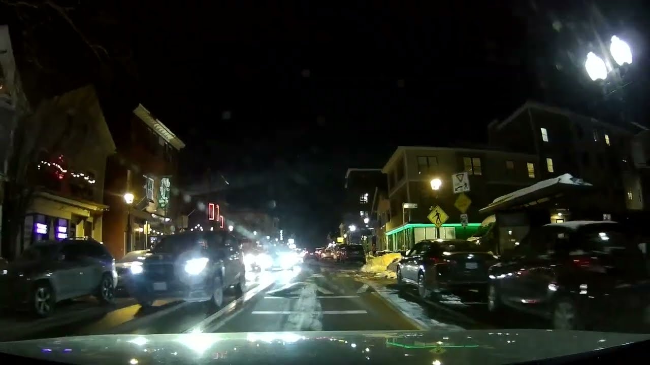 Nighttime drive in Providence, Rhode Island