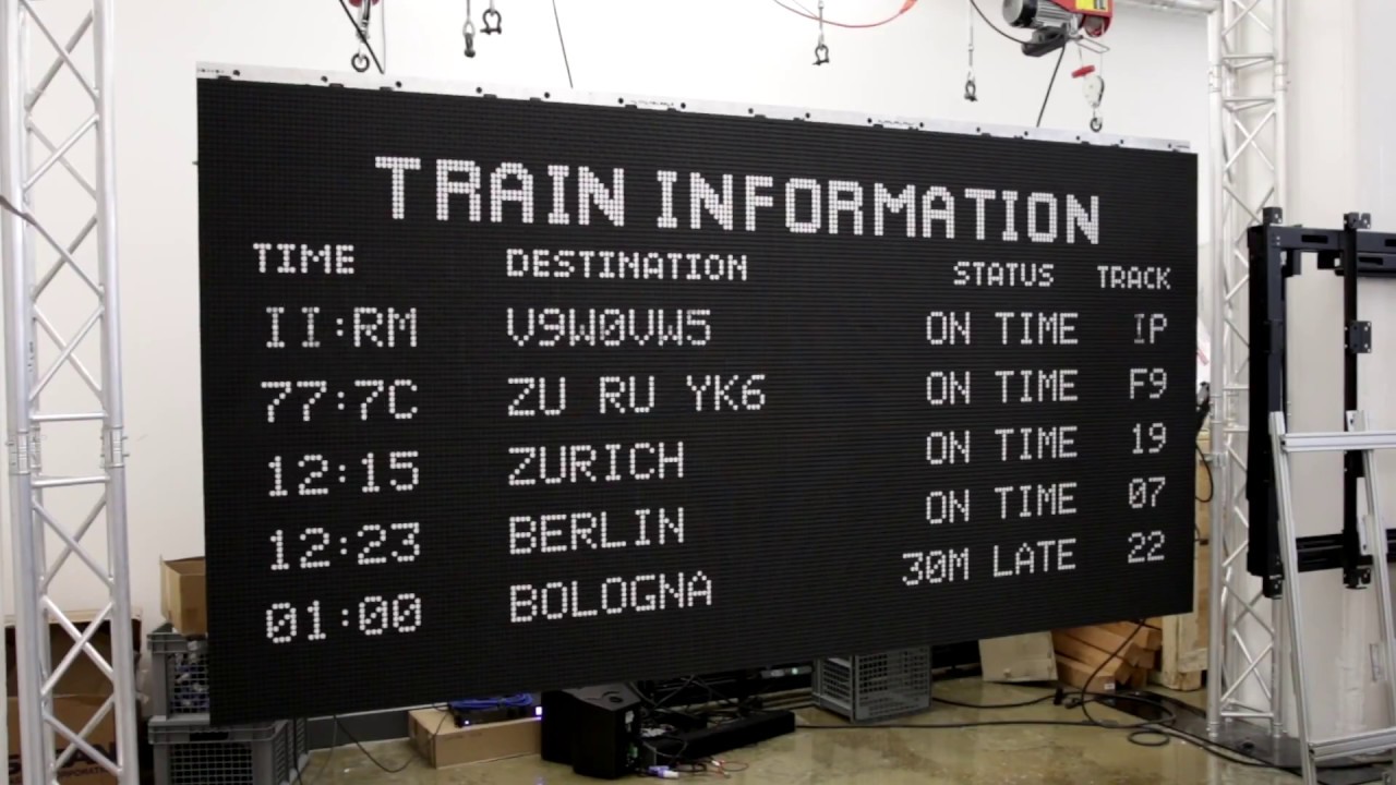 Replicating Train Station Split-Flap with Flip-Discs (Flipdots)