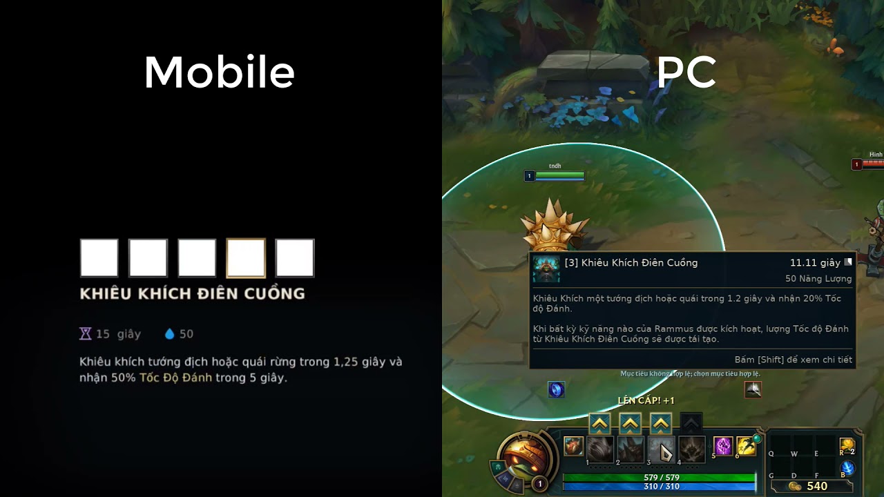 So S&aacute;nh Kỹ Năng Rammus Tốc Chiến Mobile V&agrave; PC