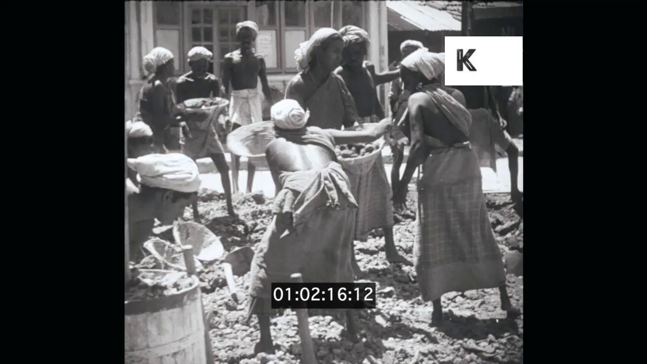 1930s Colombo, Sri Lanka, Road Maintenance, Construction Workers