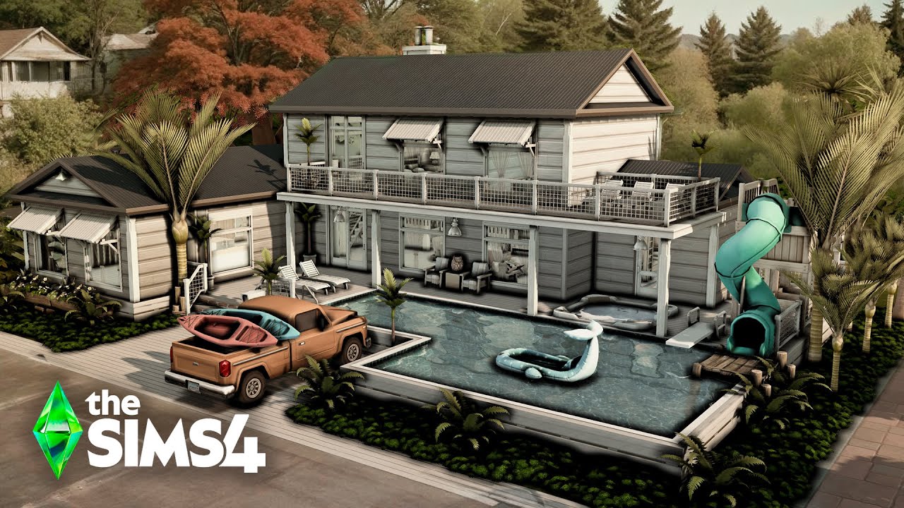 SUMMER HOUSE IN GIBI POINT -  Adventure Awaits | Relaxing Speed Build - ASMR | The Sims 4 - no cc.