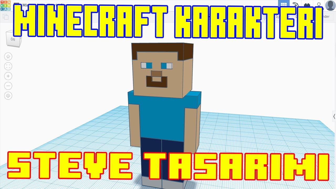 Tinkercad 3D Minecraft Karakteri Steve Tasarımı