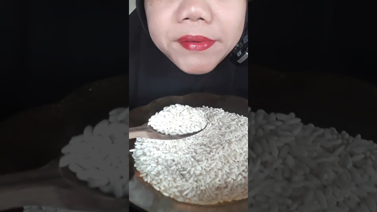 DYMA |ASMR RAW RICE EATING |Makan Beras Mentah| asmrrawriceeating| asmrsounds | Basmatirice| Rawrice