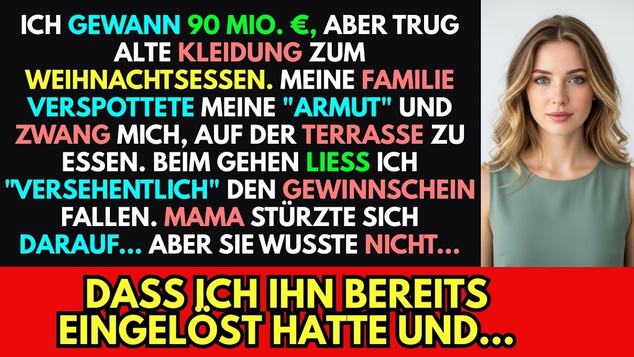 Meine Mutter ließ mich Weihnachten draußen essen – ein 100-Millionen-Lottoschein veränderte alles
