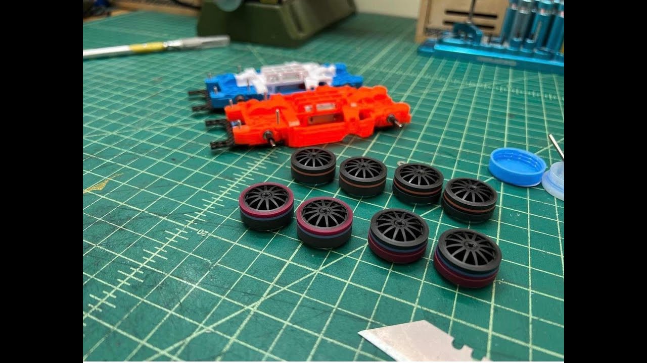 【ミニ四駆】Tamiya Mini 4WD Low Profile Handmade Trimmed Tire Pro Process detail and Q&A