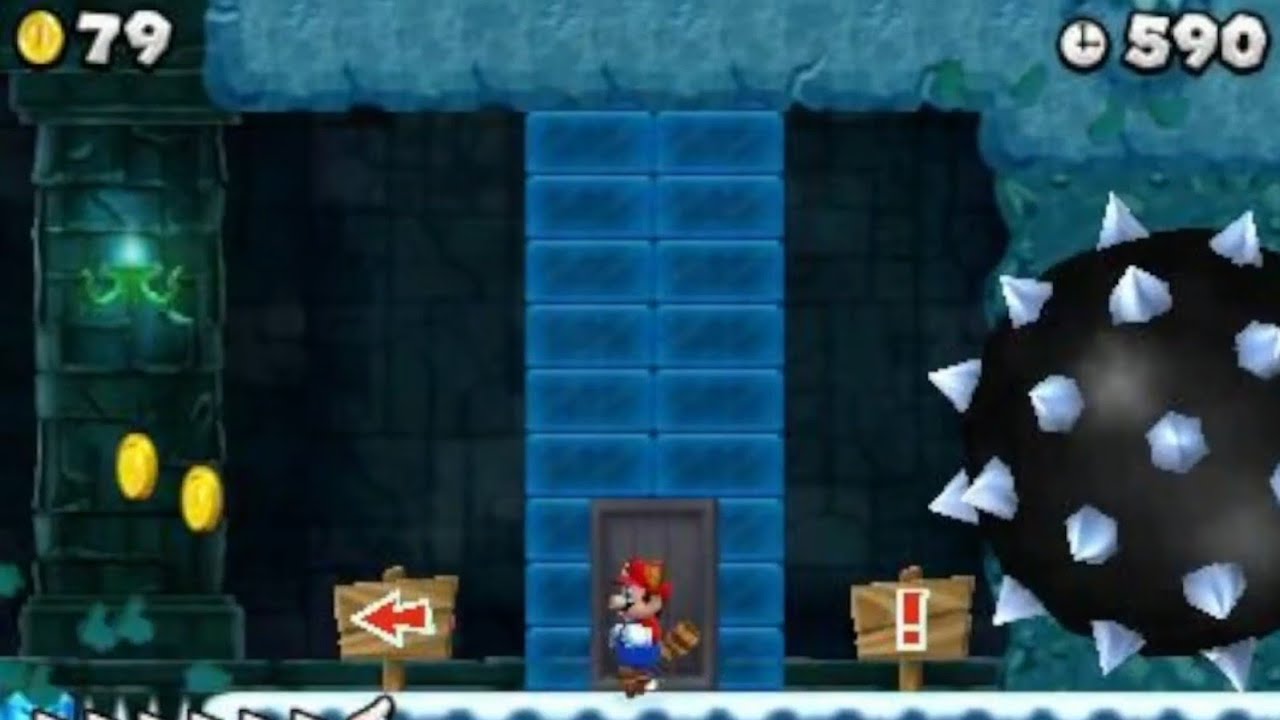 NSMB2 Custom Level - Icy Spike Ball Tower