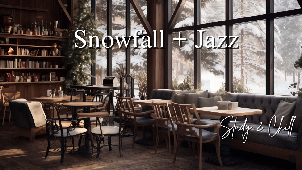 Snowfall Outside, Warm Jazz Inside ❄️ Cozy Café Ambience