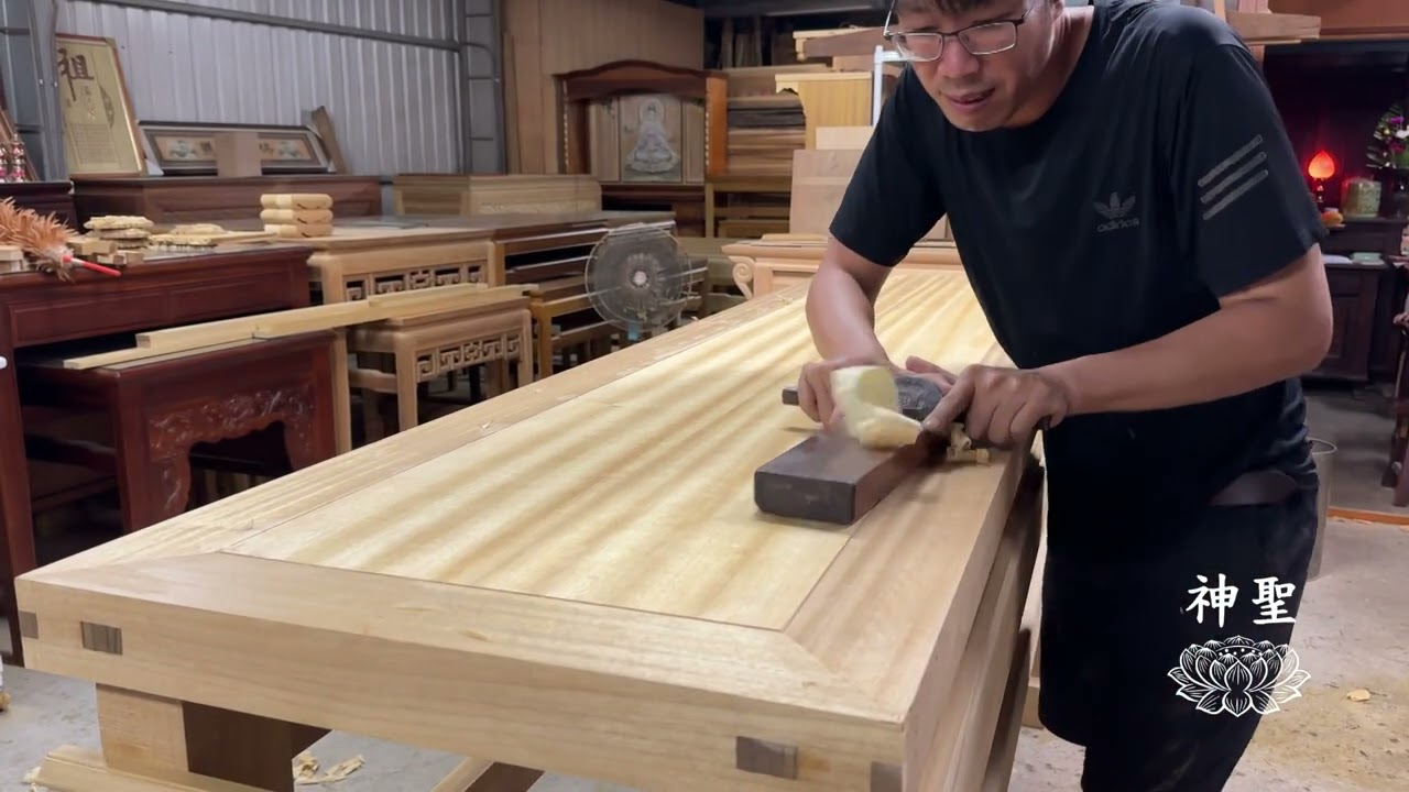 【木作榫卯工藝】台灣在地木匠製作馬蹄腳漢式廟桌-Assembly process of mortise and tenon wood for ancestral shrines woodworking
