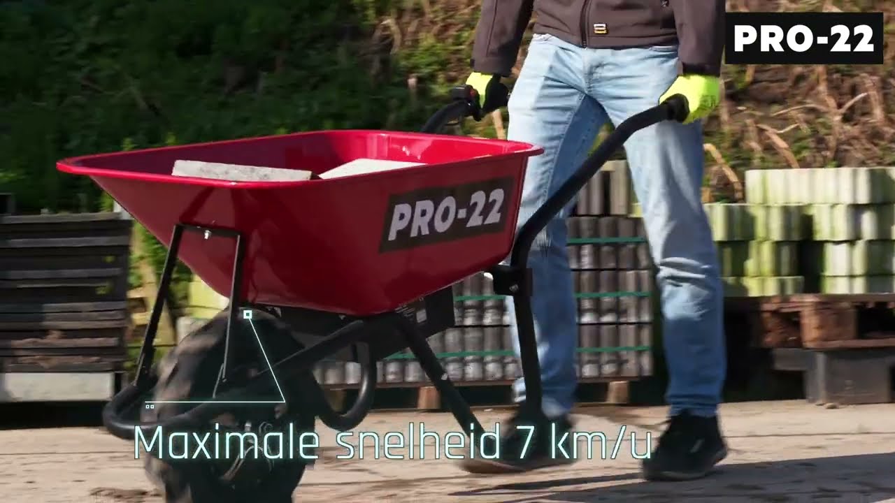 PRO-22 K150E Elektrische Kruiwagen - 150 kg laadvermogen / 500 watt accu / Max. gebruikersduur: 8 u.