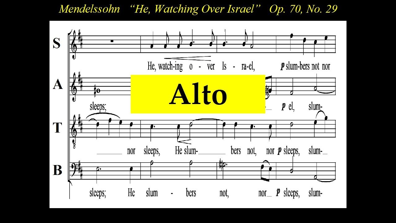 Mendelssohn - OP70 - Elijah -29 He Watching Over Israel - Alto