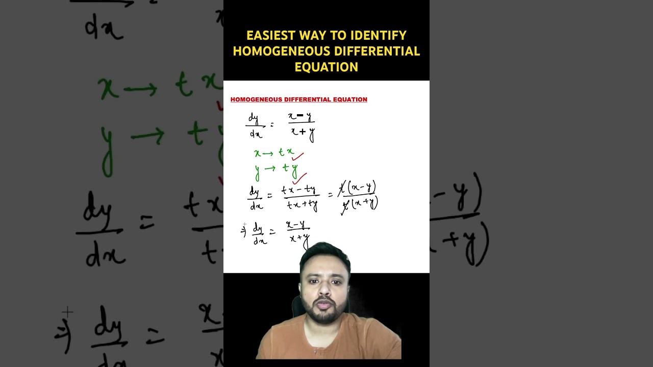 Easiest way to identify homogeneous differential equation😍 #maths #calculus #differentialequations