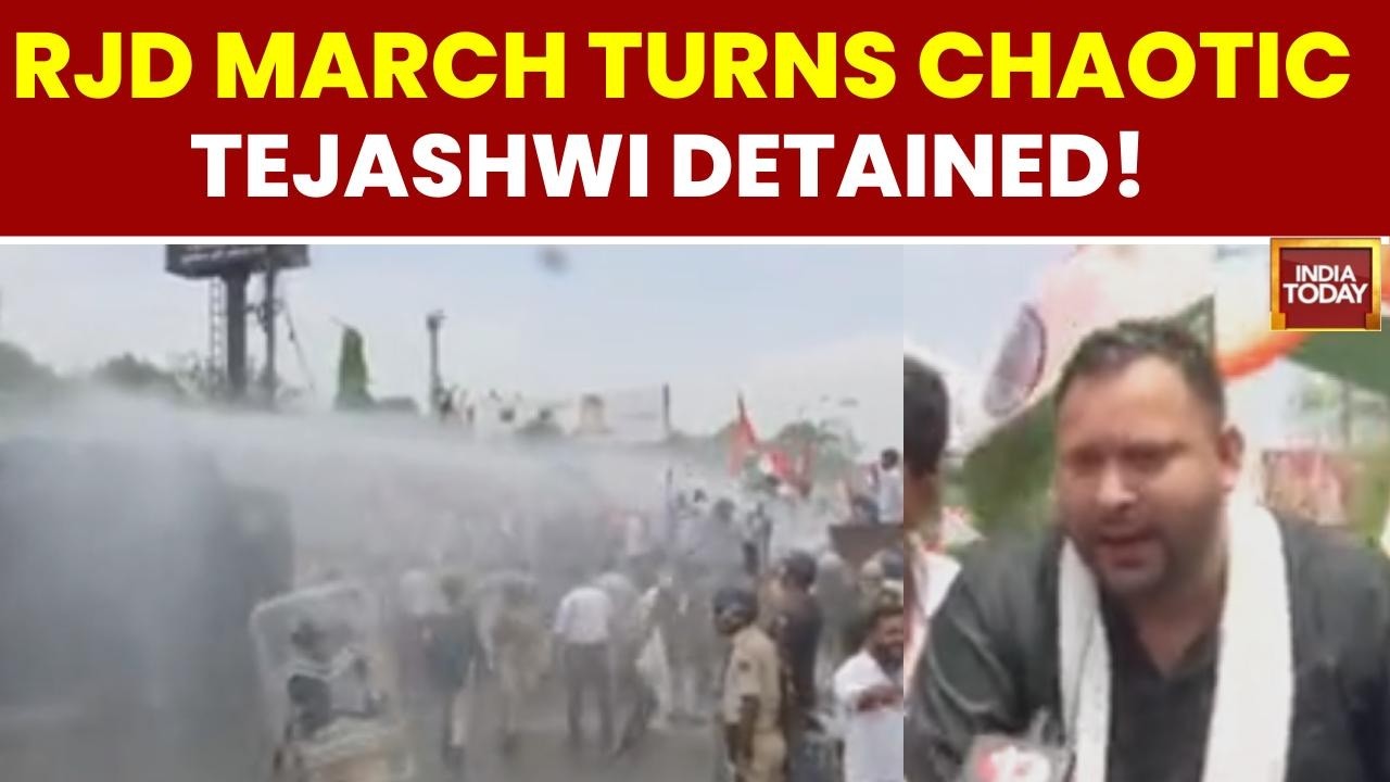 Tejashwi Yadav Leads RJD March In Patna Over Siwan Student Protest | Siwan Police Action