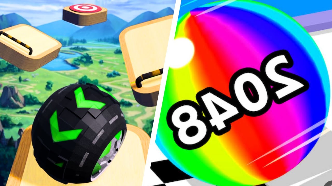 Reverse Ball Run 2048 Vs Rolling Ball Sky Escape Gameplay Level 55 | All Games All Levels Android