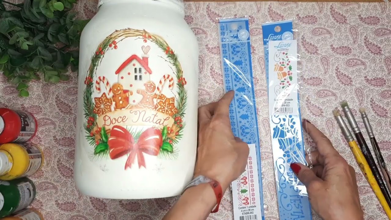 Ideia com Pote de Vidro e Decoupage #NATAL .