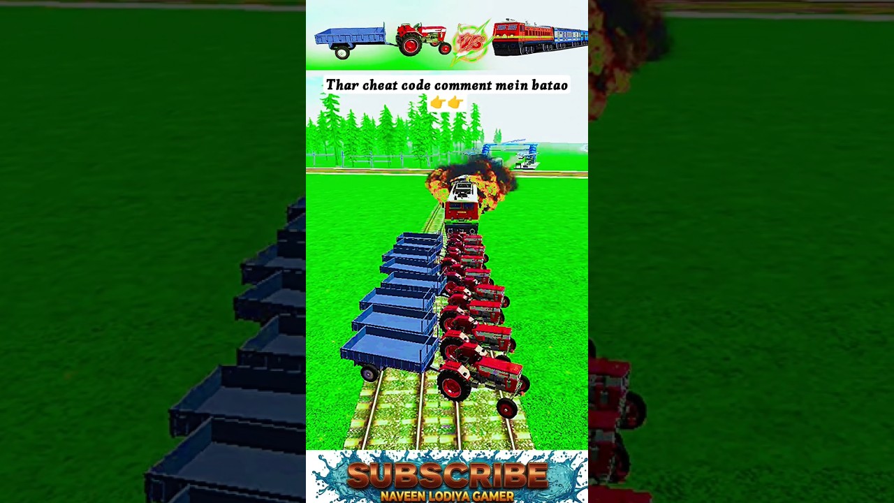 Epic Tractor vs Train CRASH 🚜💥😱 | Indian Bikes Driving 3D #shorts